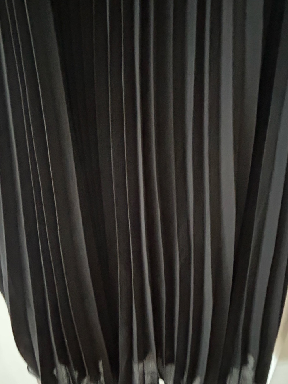 City Chic Black Dress - Sheer Top and Sleeves & Pleated Skirt, Brown Belt - Picture 8 of 14